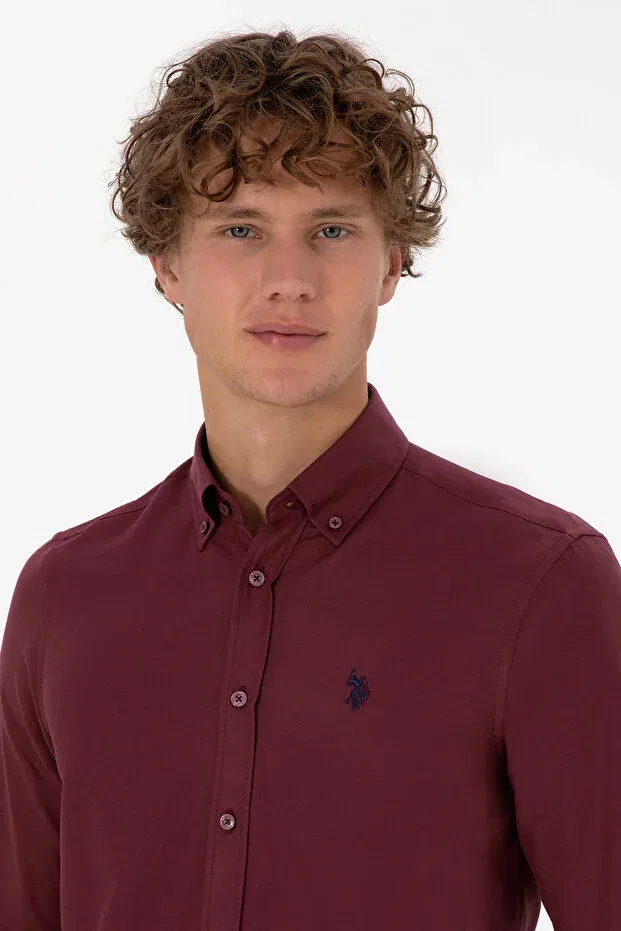 Мужская рубашка с длинным рукавом U.S. Polo Assn., Plum — фото 2