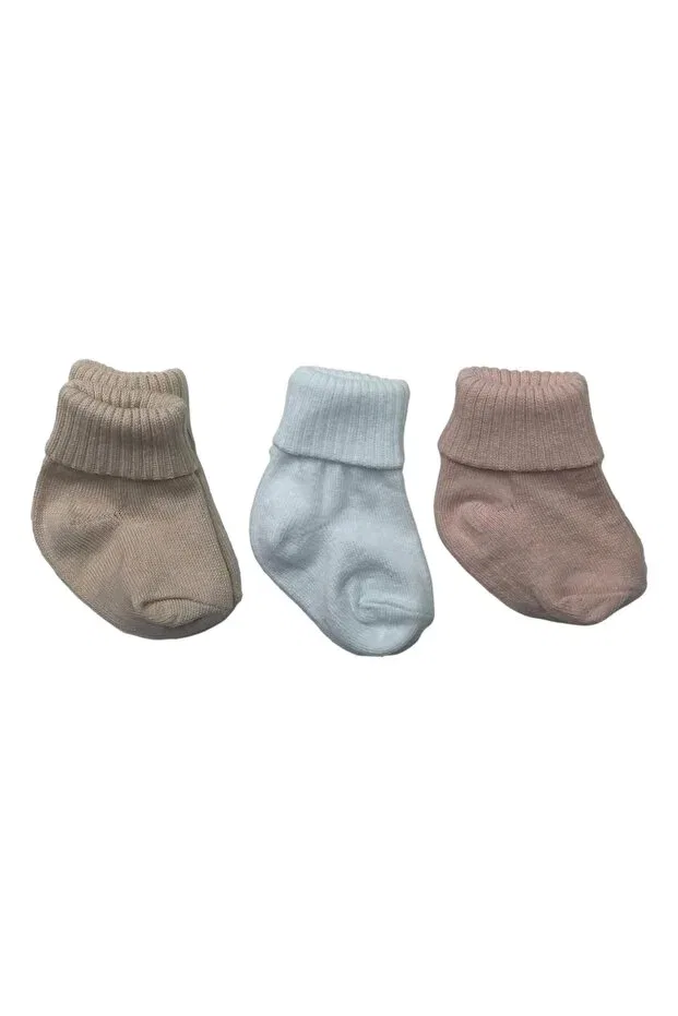 Детские носки хлопковые для новорожденных Neocotton, Beige-White-Brown — фото 3