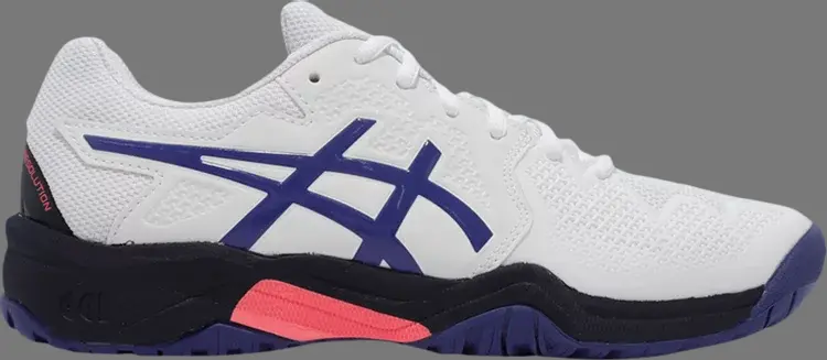 

Кроссовки gel resolution 8 gs 'white lapis lazuli blue' Asics, белый