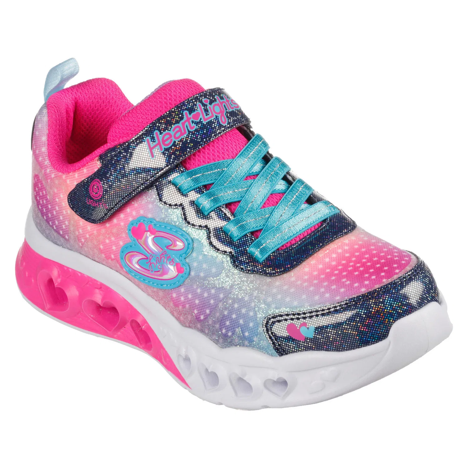 Детские кроссовки с принтом Flutter Heart Lights Simply Love Skechers, Kosmosblau
