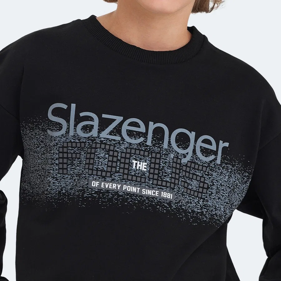Детский свитшот с длинным рукавом LAST Slazenger, Черный — фото 4