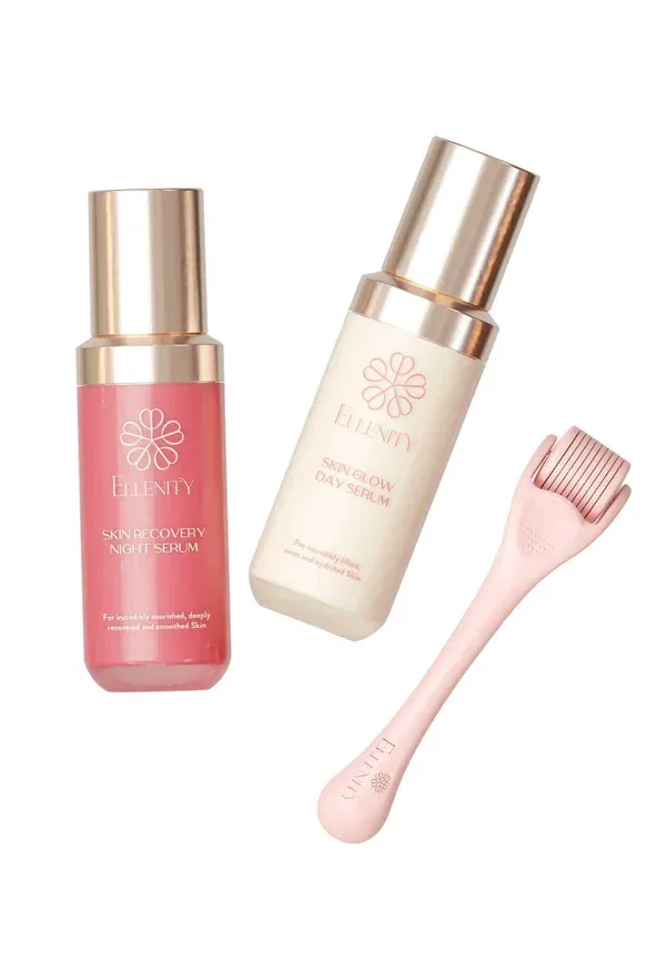 Набор для микронидлинга Glow & recovery elixir - дневной и ночной уход за кожей Ellenity, прозрачный