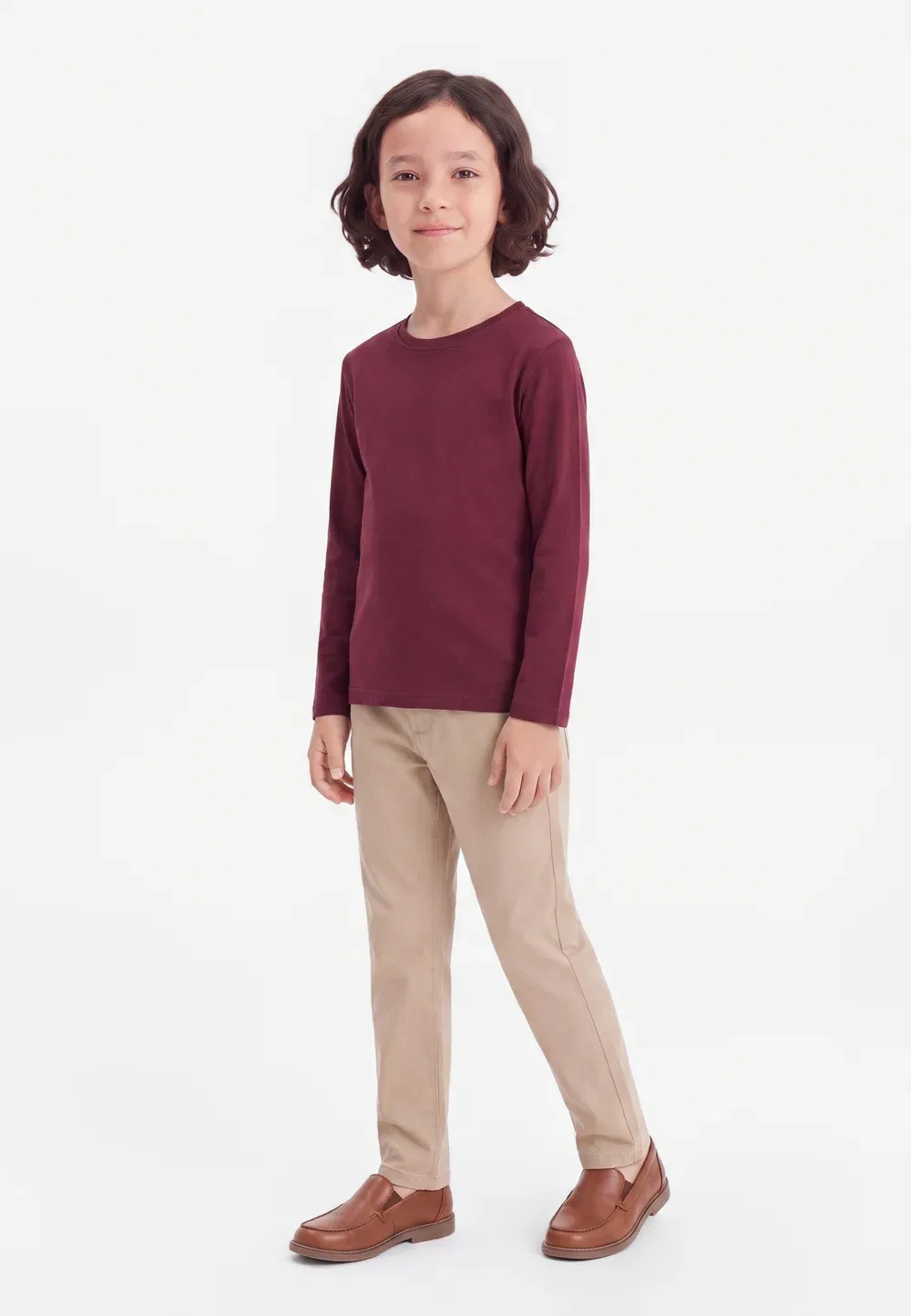 7 штук - футболка с длинными рукавами Friboo, Beige/Bordeaux/Light Pink