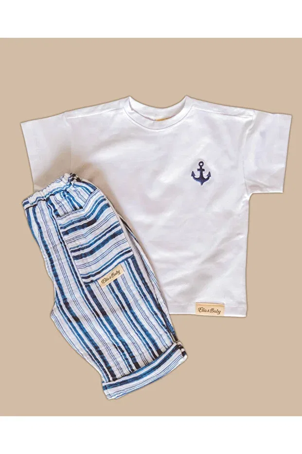 Детская футболка с вышивкой Elias Baby, Белый — фото 4