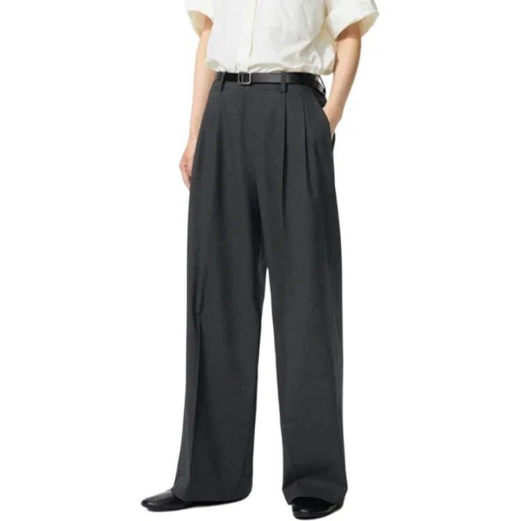 Универсальные брюки с широкой штаниной UNIQLO, Dark Gray — фото 4