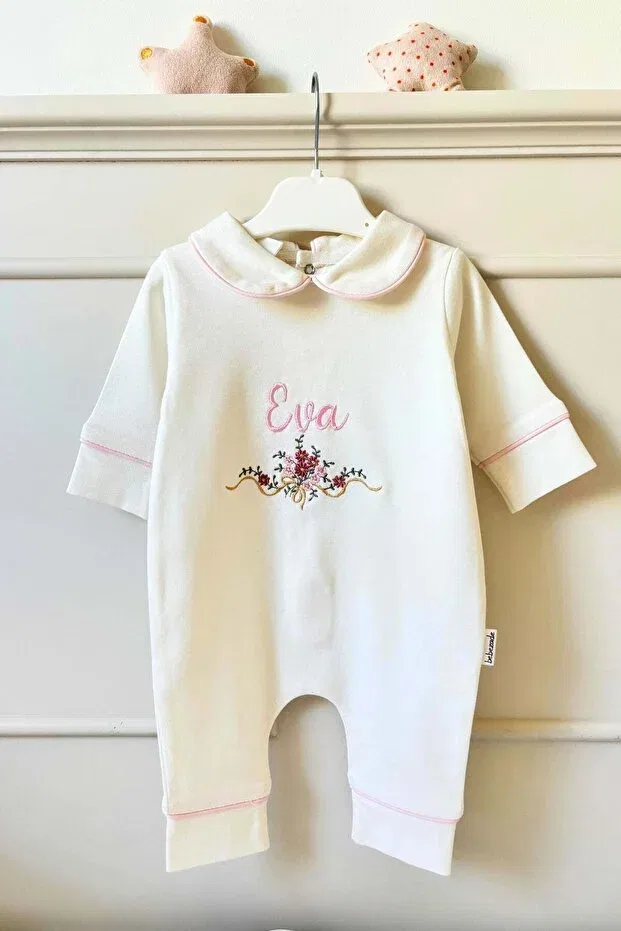 Детский комплект для новорожденных хлопковый Flower Embroidered Personalized 6-Piece Newborn Set Babiesfirst, White