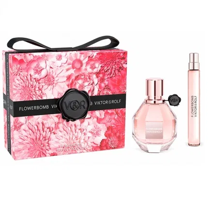 Парфюмерный набор цветочный Viktor & Rolf Flowerbomb, 50 мл + 10 мл