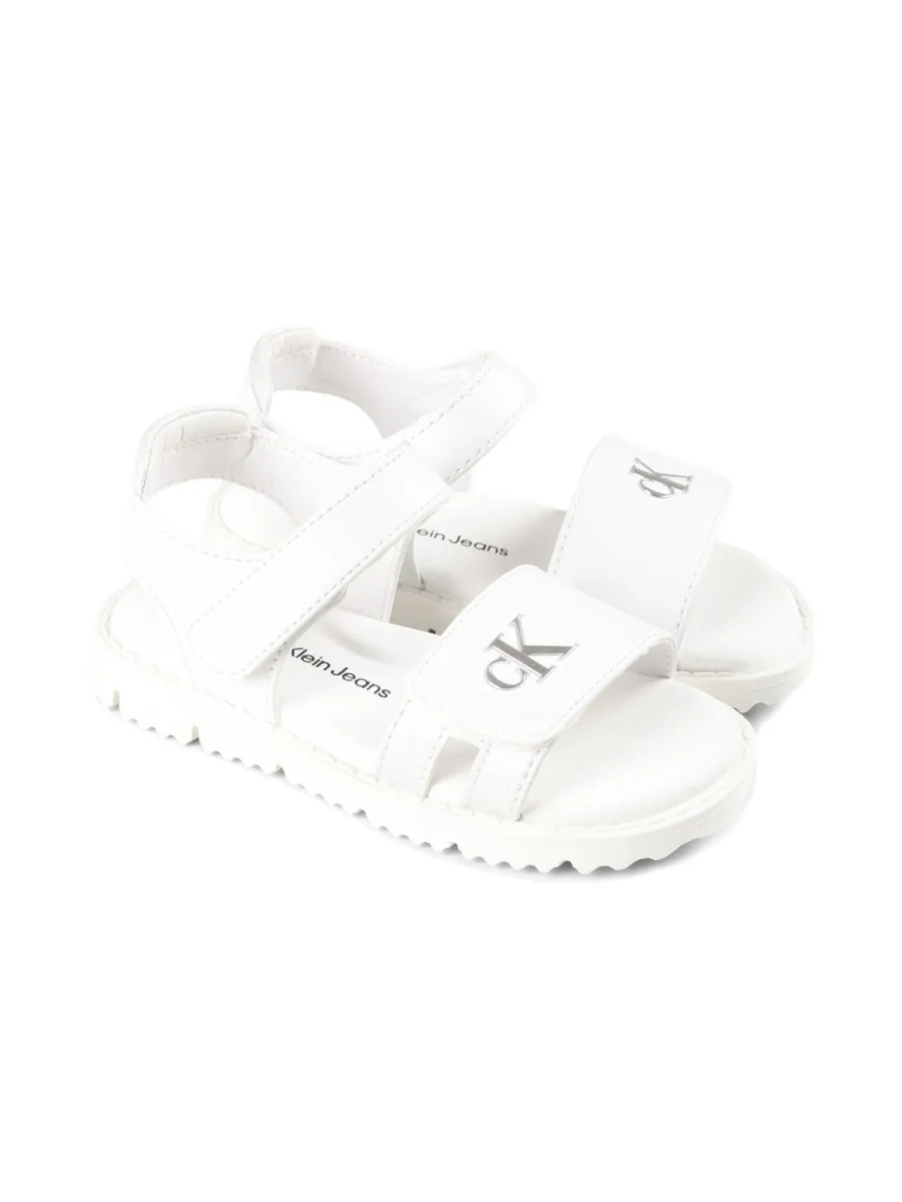

Сандалии с ремешками на липучках Calvin Klein Kids, белый