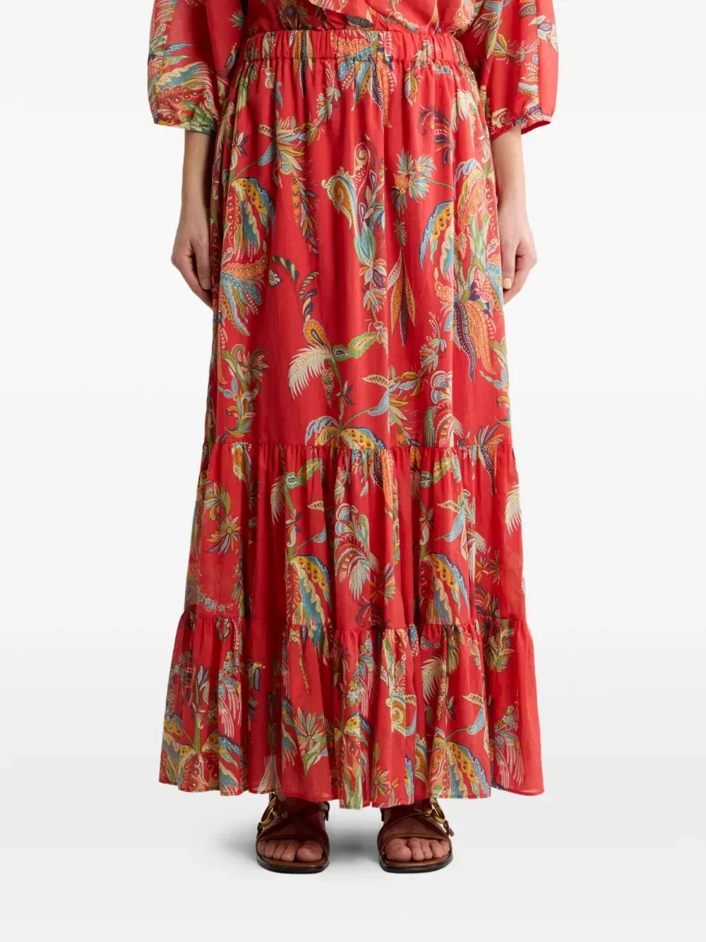 Юбка макси с принтом пейсли Etro, красный — фото 3