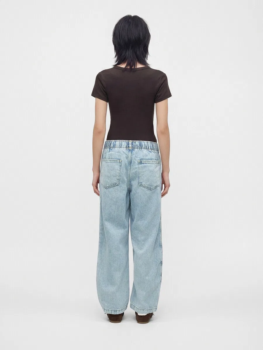 Джинсы GAP Barrel Jeans синего цвета — фото 4