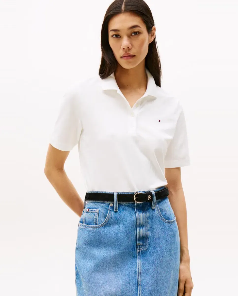 Женское поло с коротким рукавом Tommy Hilfiger, Blanco