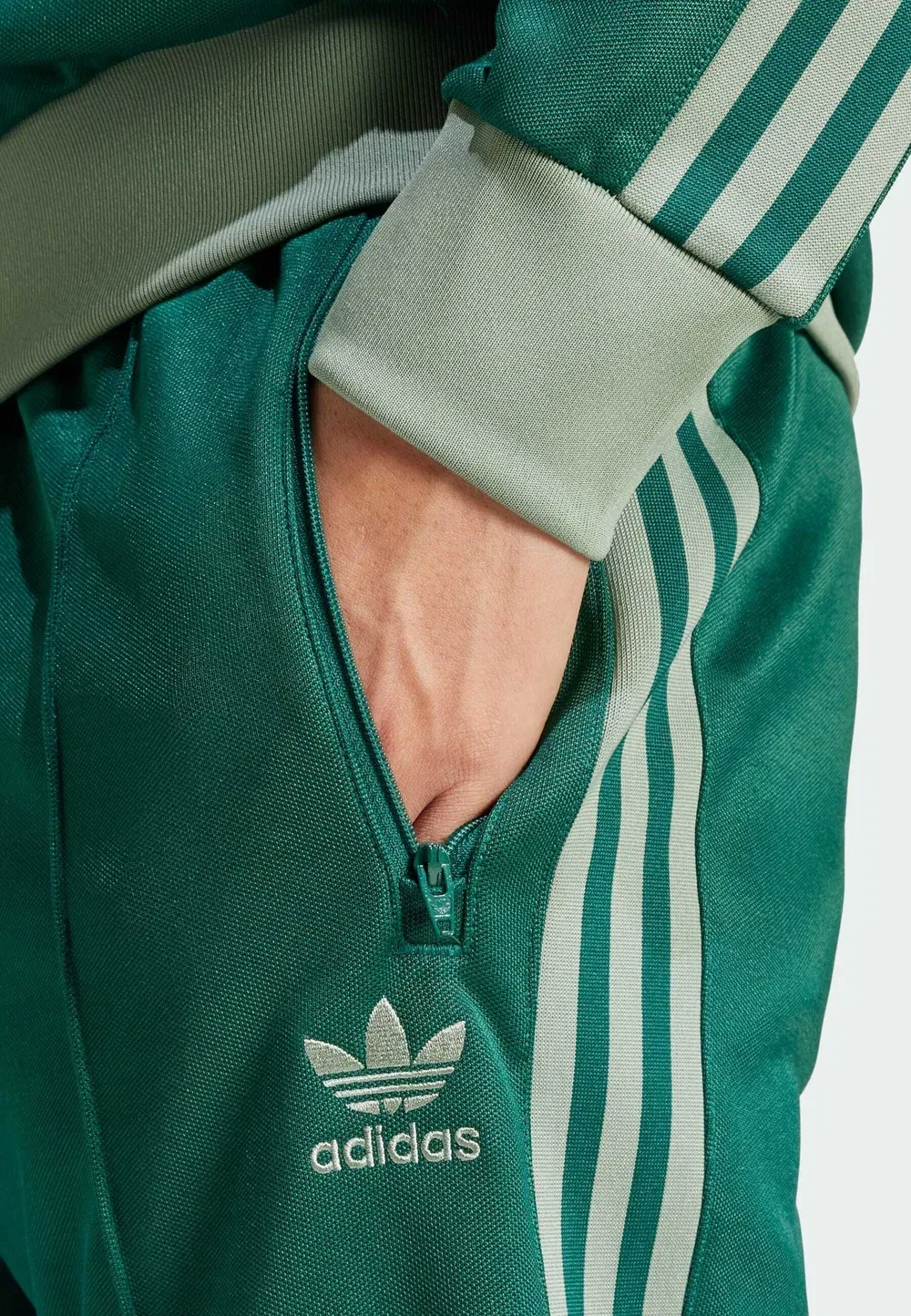 Классические спортивные штаны Adidas Originals, Collegiate Green/Silver Green — фото 4