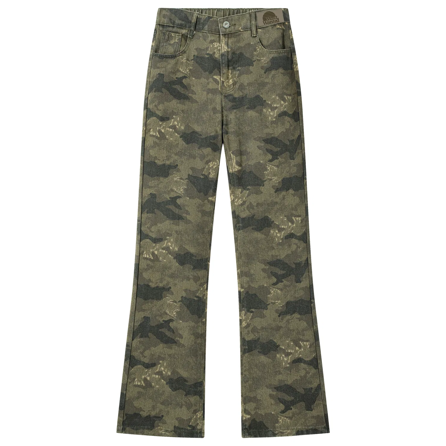 Детские джинсы с камуфляжным принтом, прямой крой, MostwantedLab, Camouflage
