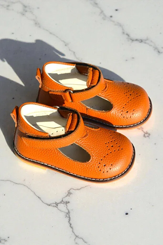 Детские туфли для девочек ортопедические Cevoclub Kids, Tan Color — фото 3