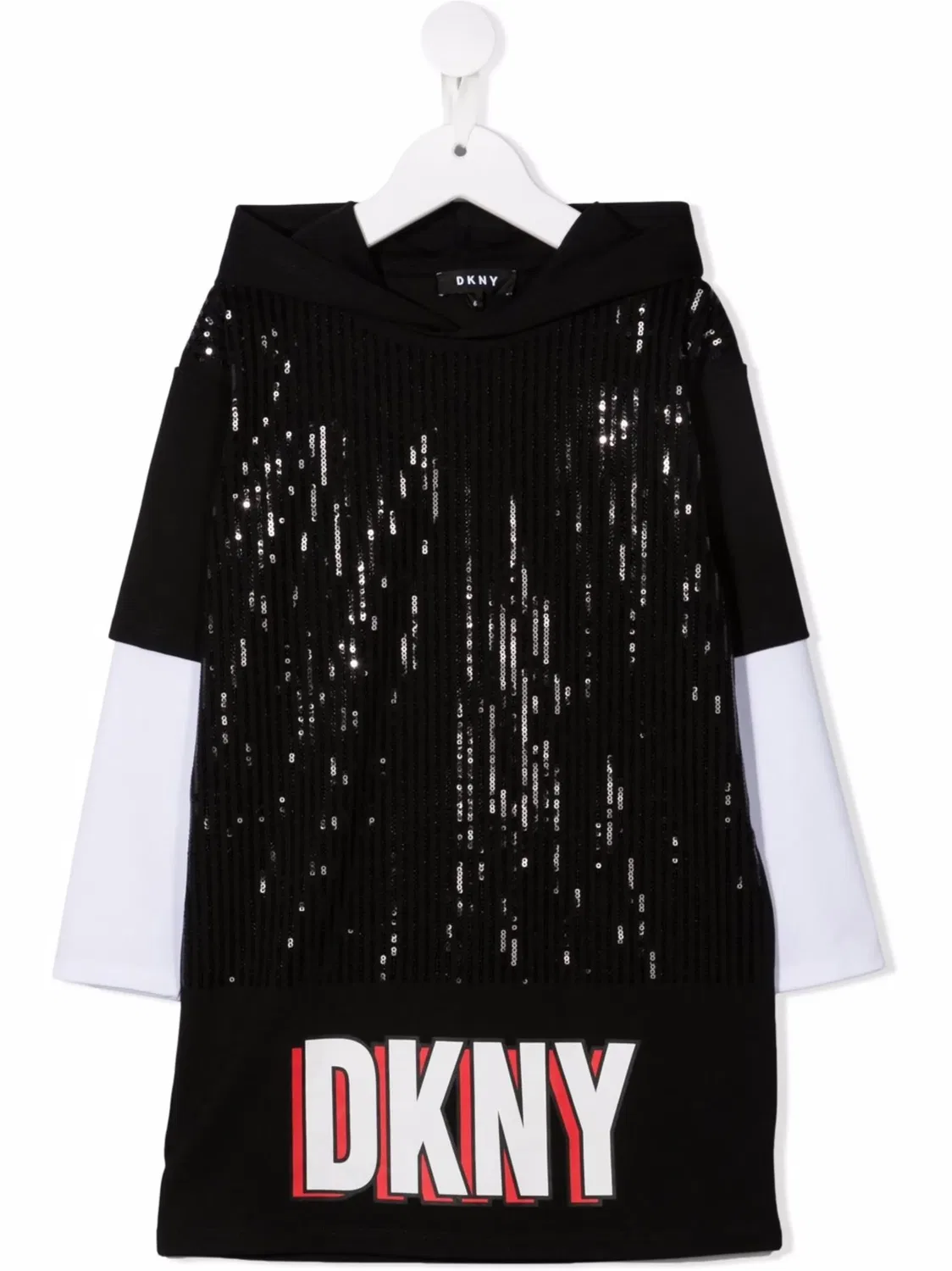 Худи‑платье с пайетками DKNY, черный
