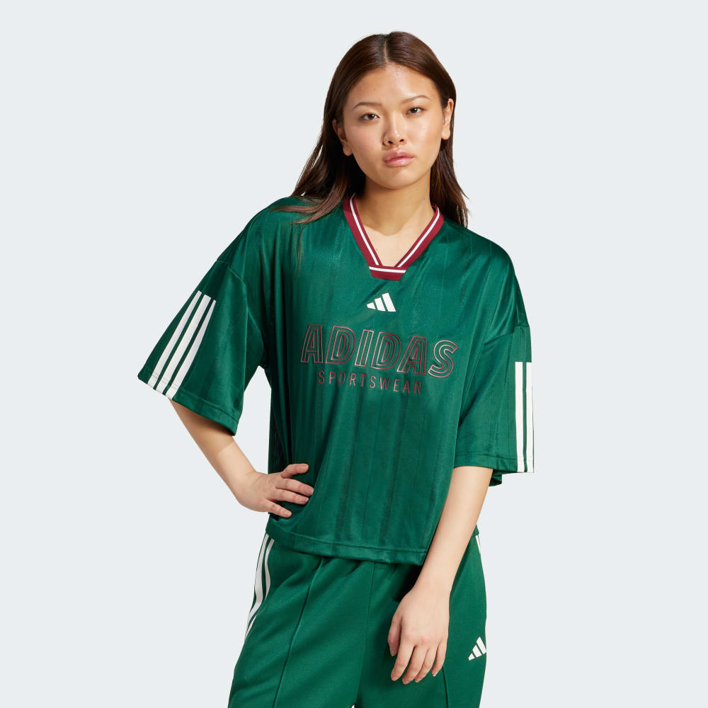 

Джерси Adidas Tiro Nations Pack Boyfriend Tee, цвет Dark Green/Collegiate Burgundy/White