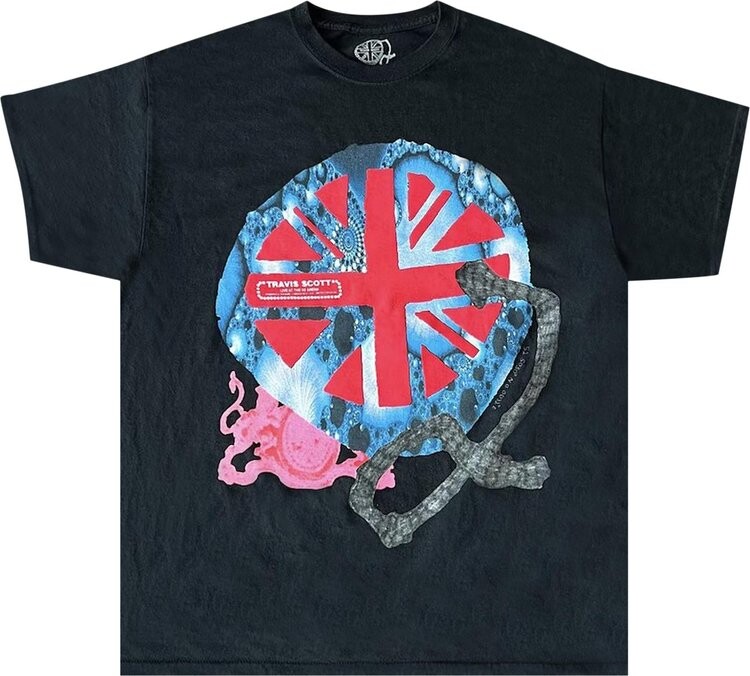 

Футболка Cactus Jack by Travis Scott O2 Live Union Jack Tee 'Black', черный