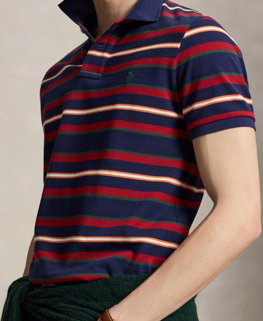 Поло с коротким рукавом, с полосой Polo Ralph Lauren, Newport Navy Multi — фото 3