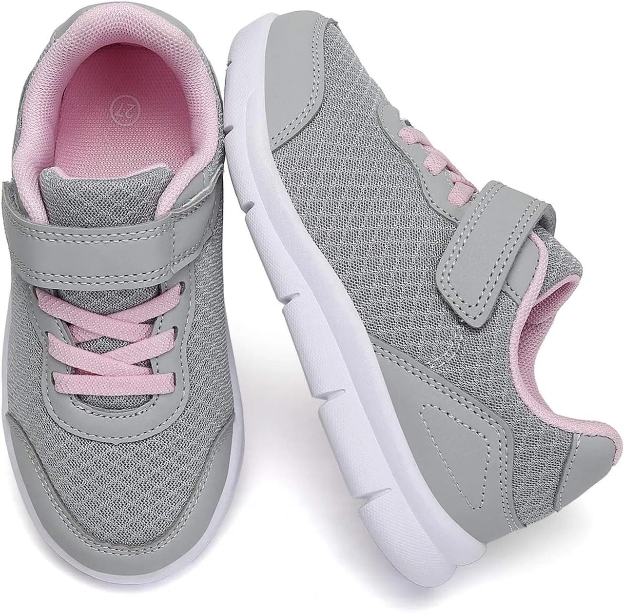 Детские кроссовки для мальчиков и девочек легкие Xingfujie, Grey&pink