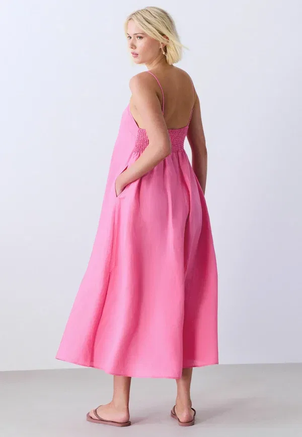 Платье льняное Day dress Next, bright pink, розовый — фото 2