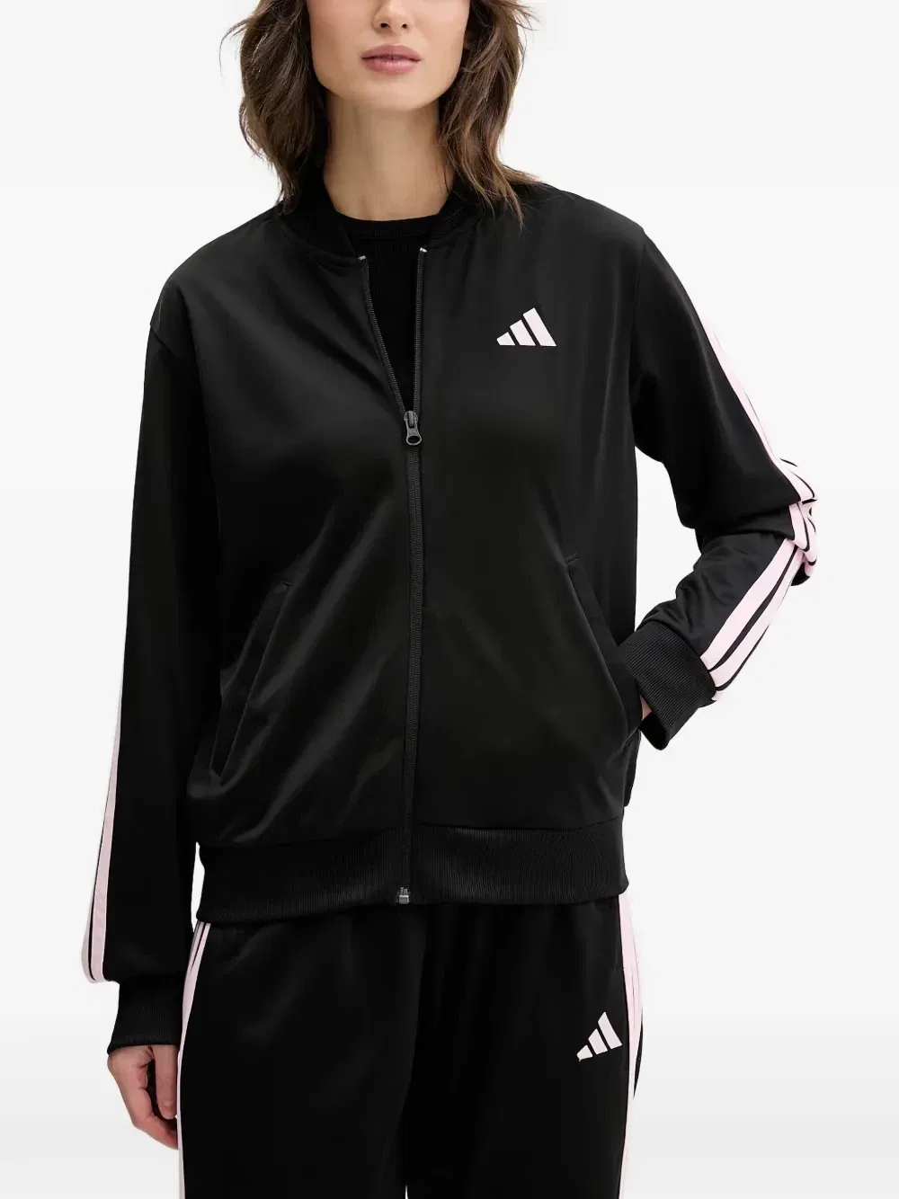 Спортивный костюм с боковыми полосками Adidas, черный