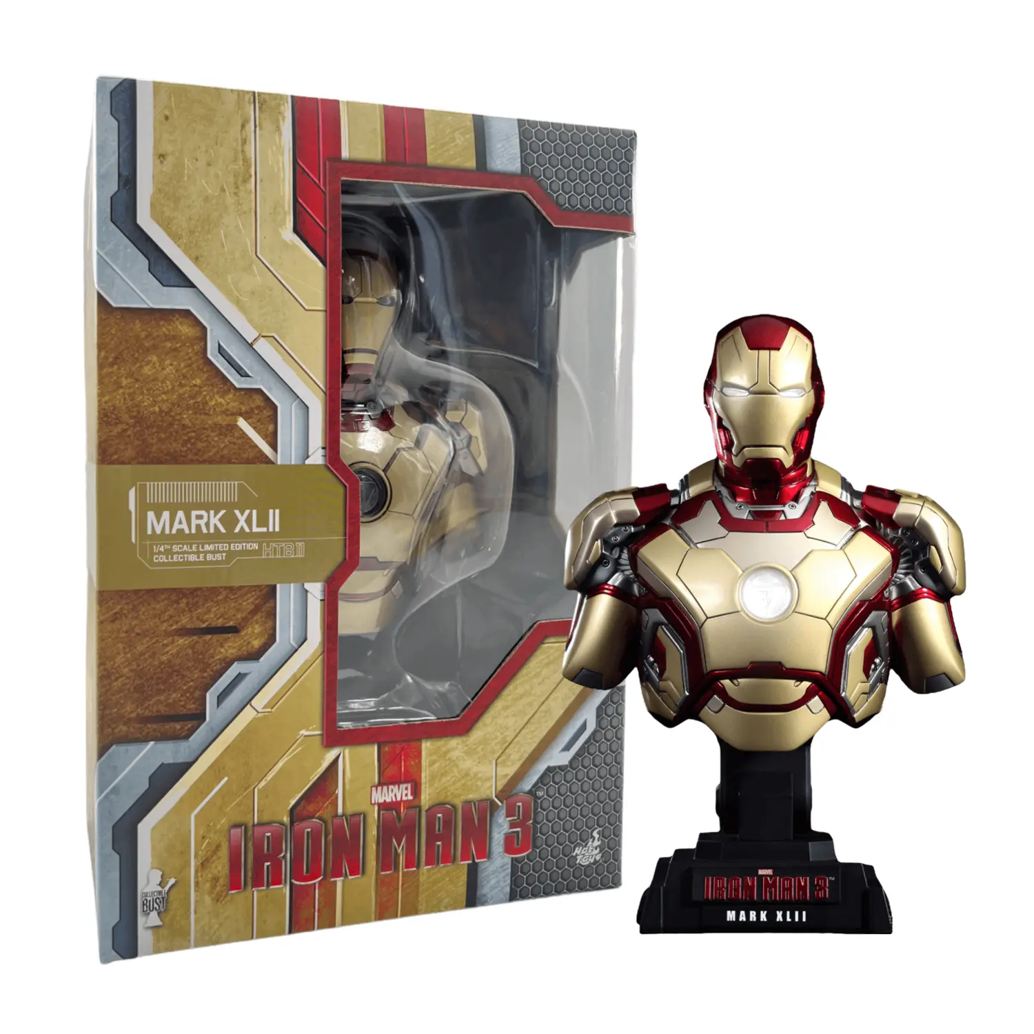 

Коллекционный бюст Hot Toys Iron Man 3, Mark XLII 1/4th Scale Limited Edition HTB11, 23 см