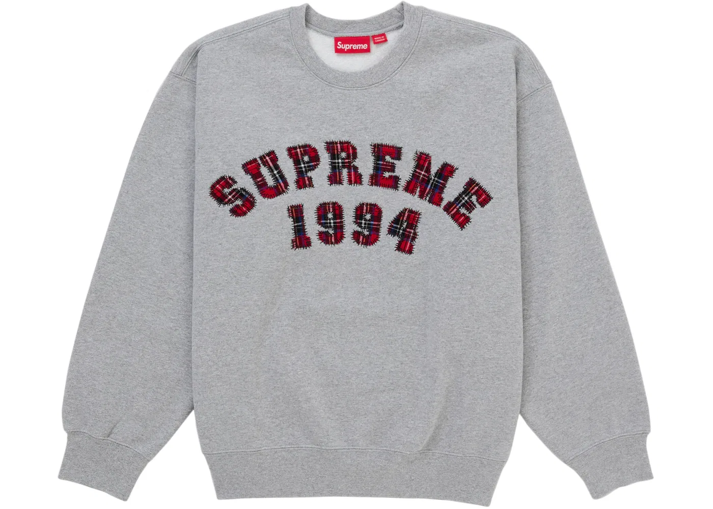 Мужской свитшот с принтом Arc Plaid Supreme, Heather Grey