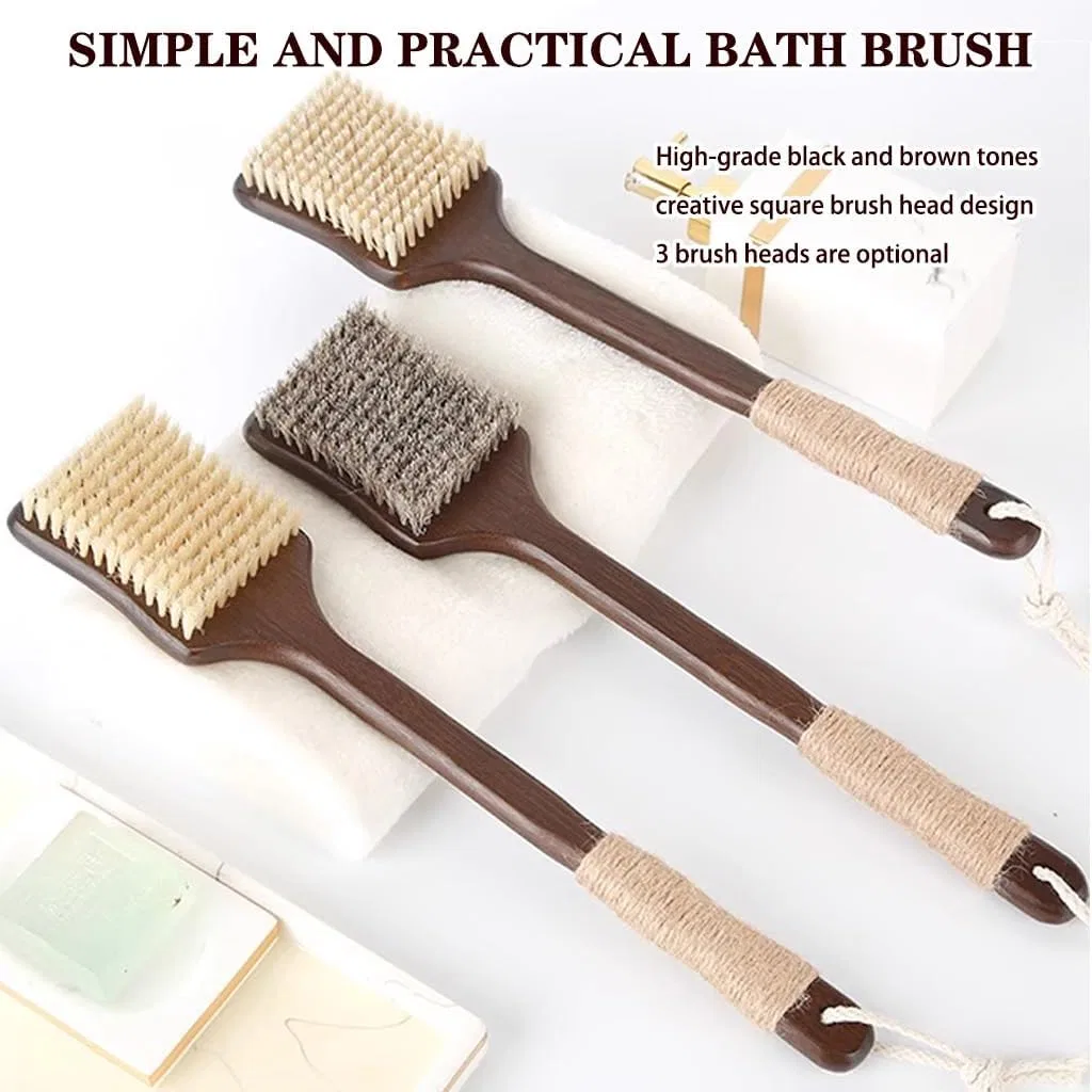 Щетка для тела с длинной ручкой, Bamboo, Black Brown C Generic — фото 2