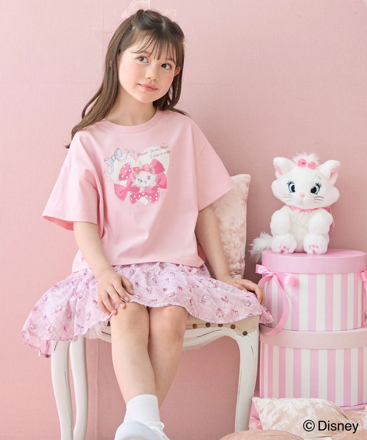 Детская футболка с коротким рукавом и принтом Marie Disney, модель Short Sleeve ANY, Ivory — фото 2