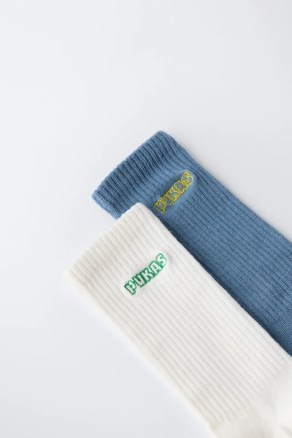 Набор из 2 пар носков средней длины для серфинга PUKAS. ZARA, Blue/White — фото 3