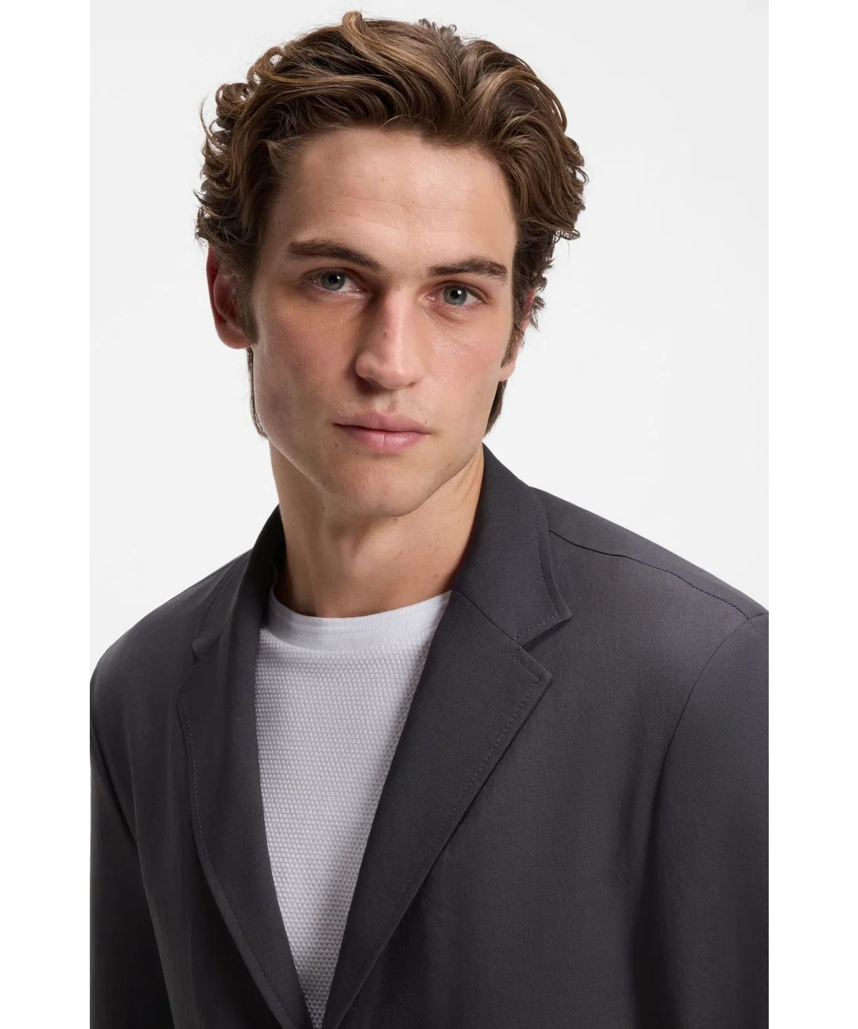 Мужской пиджак свободного кроя с стрейч-материалом BOSS, Dark Grey — фото 2