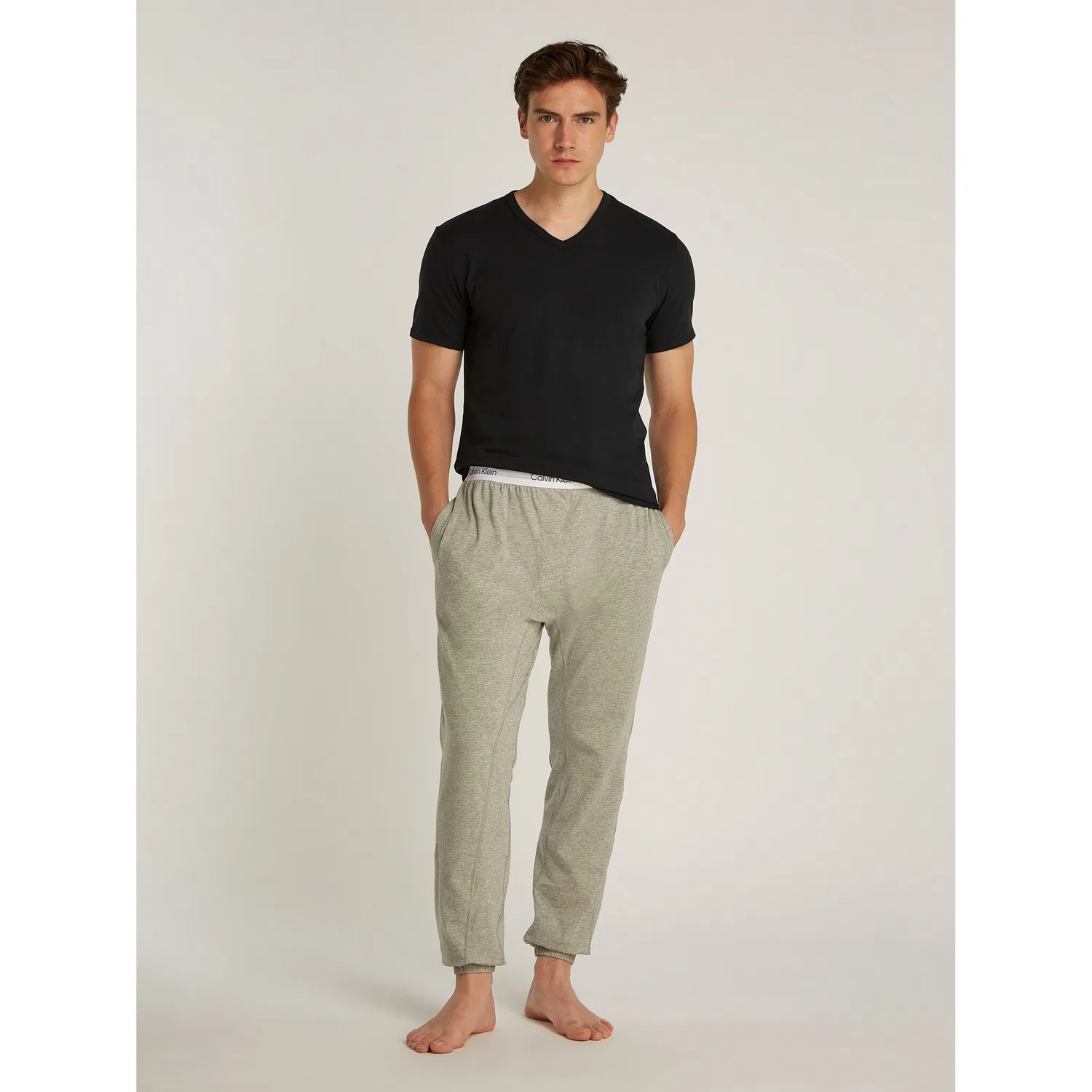 Детская футболка с V-образным вырезом Calvin Klein Underwear, Black/White/Grey — фото 4