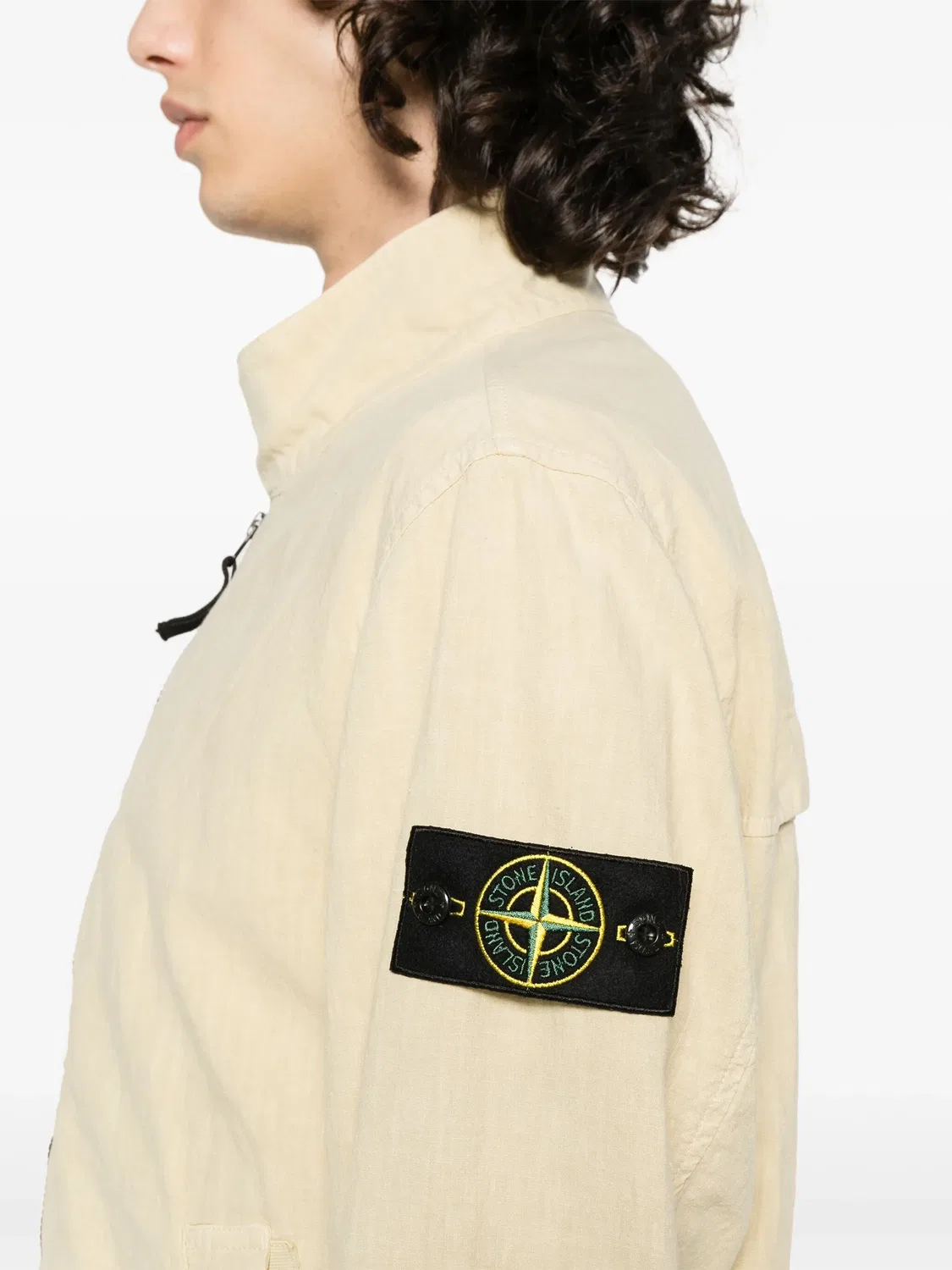Пиджак с эмблемой Compass Stone Island, светло-бежевый — фото 3