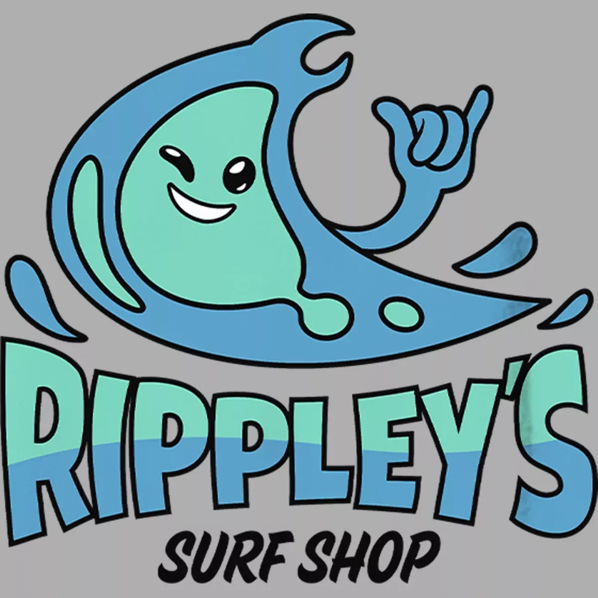 Детская футболка с принтом Fortnite Rippley's Surf Shop, Athletic Heather — фото 2