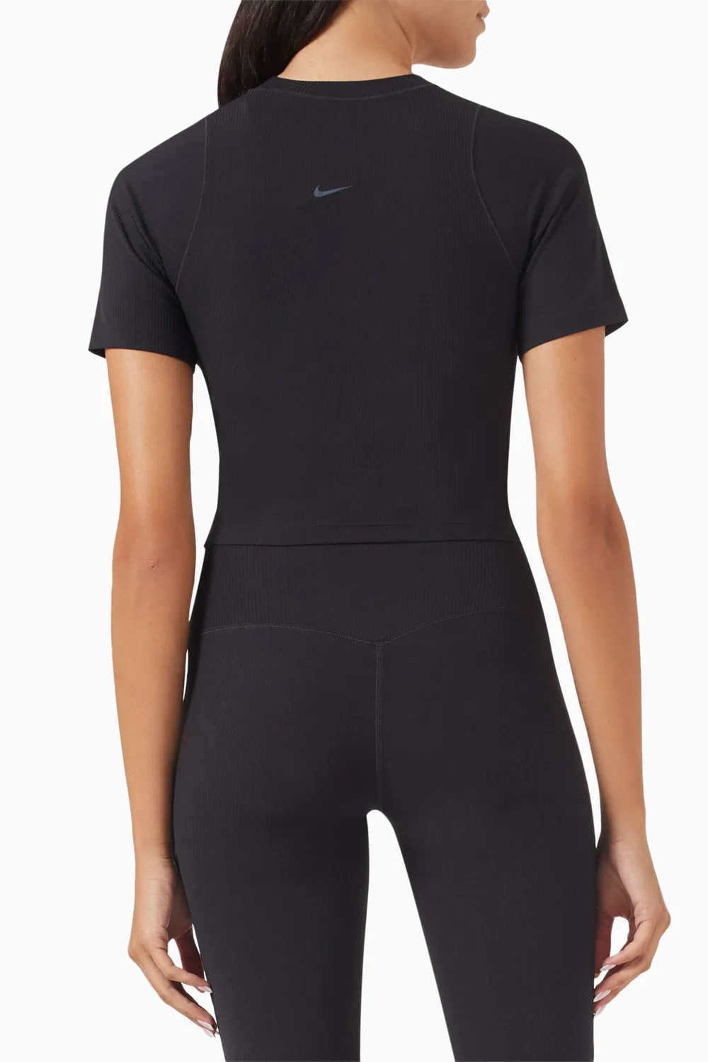 Кроп-топ с вязаным рубчиком Zenvy Dri-FIT Nike, черный — фото 3