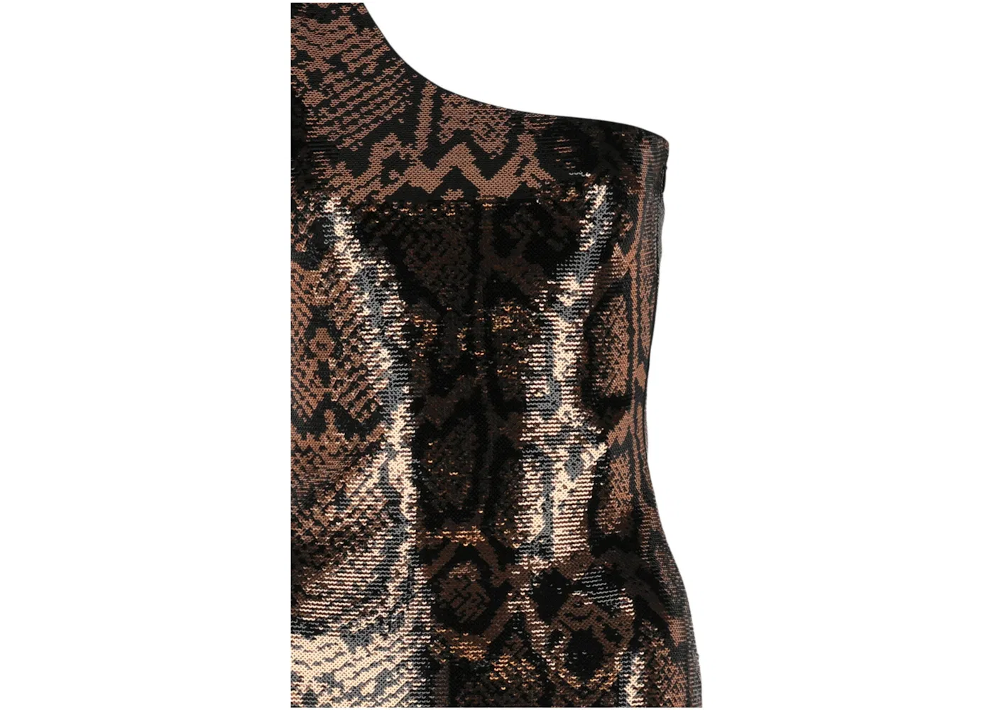 Женское платье с одним плечом с пайетками-змейкой Balenciaga, Gold — фото 3