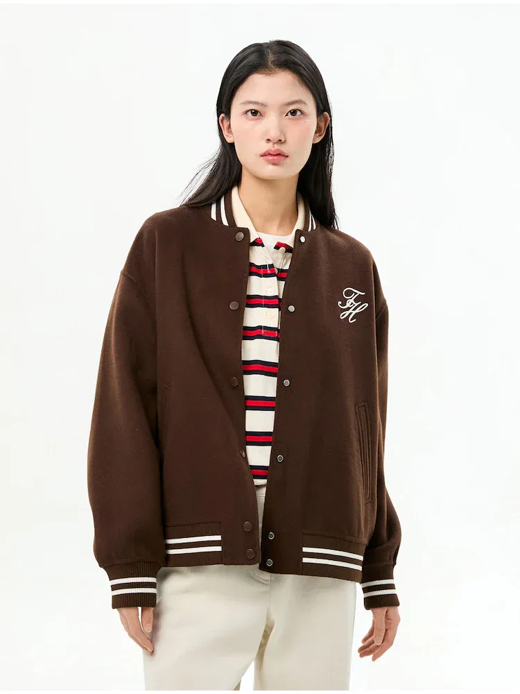 Куртка бомбер шерстяная TOMMY HILFIGER, Dark Brown
