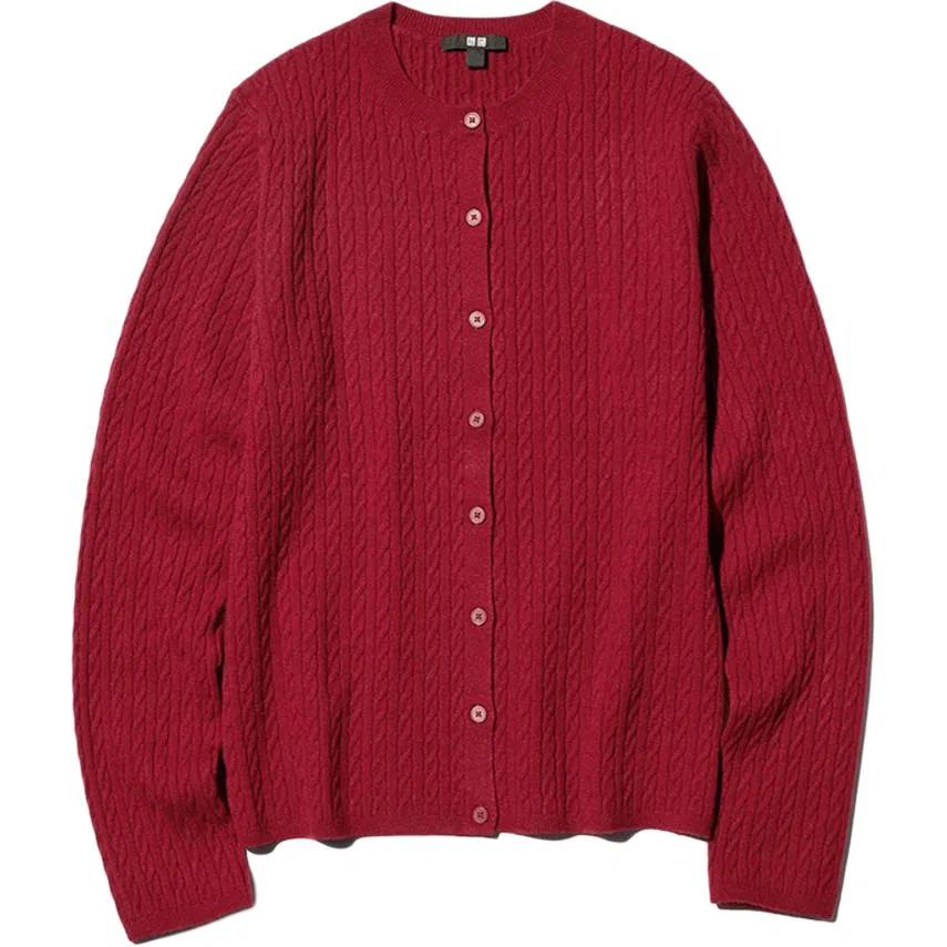 Свитер с круглым вырезом, UNIQLO, Maroon