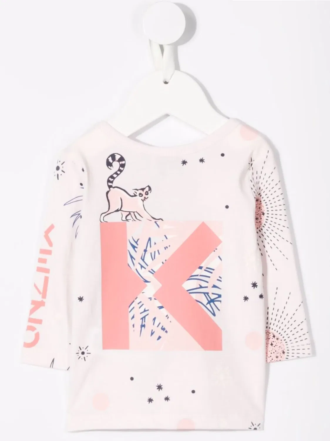 Футболка из органического хлопка с принтом Tiger Kenzo Kids, розовый — фото 2