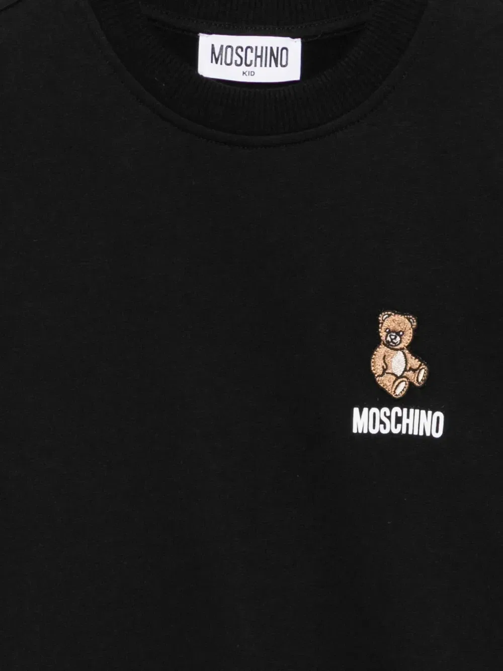 Свитшот с нашивкой в виде плюшевого медвежонка Moschino Kids, черный — фото 3