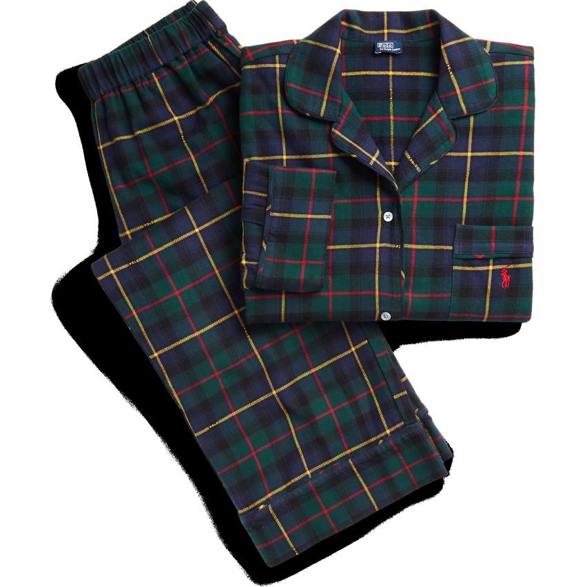 

Тартановый комплект пижамы Polo Ralph Lauren, зеленый
