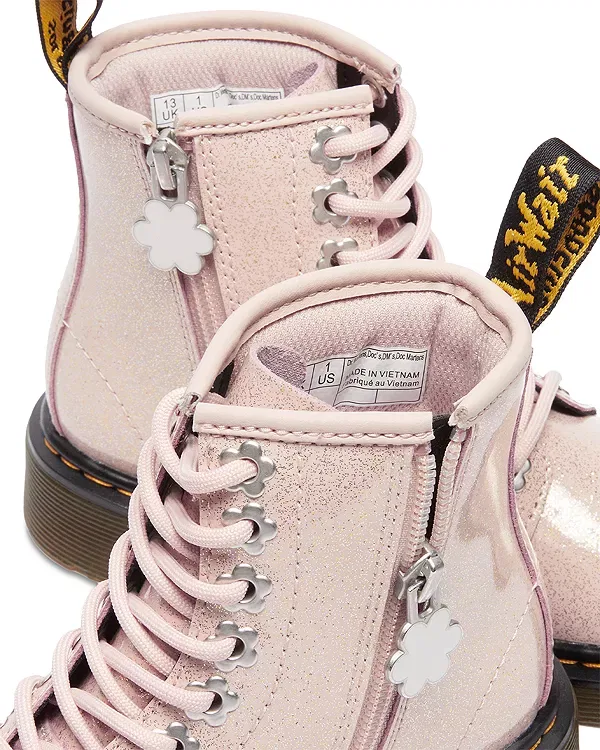 Детские ботинки Dr. Martens 1460 с блестками, розовые — фото 2