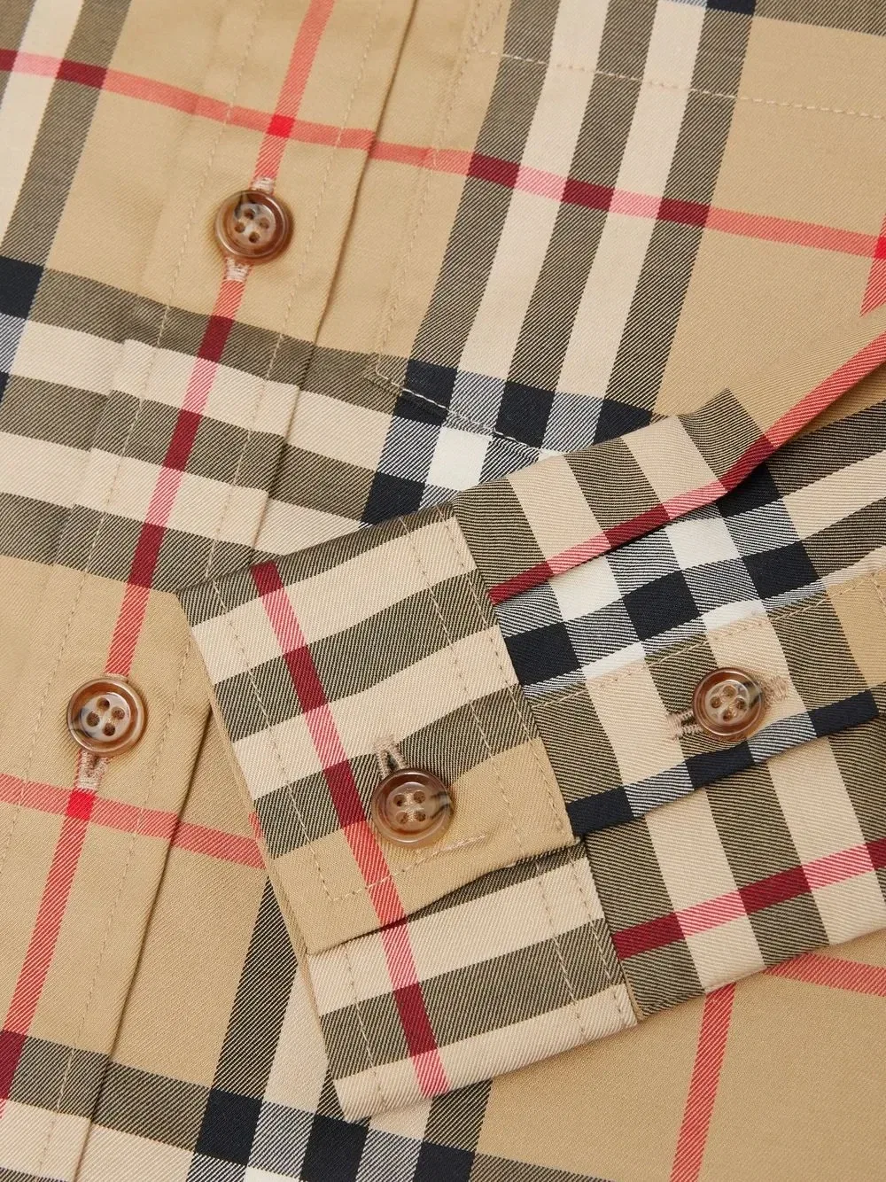 Рубашка в клетку Vintage Check с длинными рукавами Burberry Kids, бежевый — фото 4