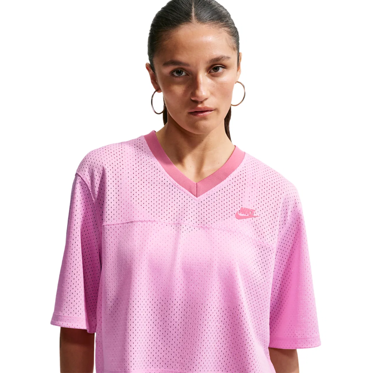 Женская джерси Heritage Festival Crop Mesh Jersey Nike, цвет Peony/Peony/Pink Rise