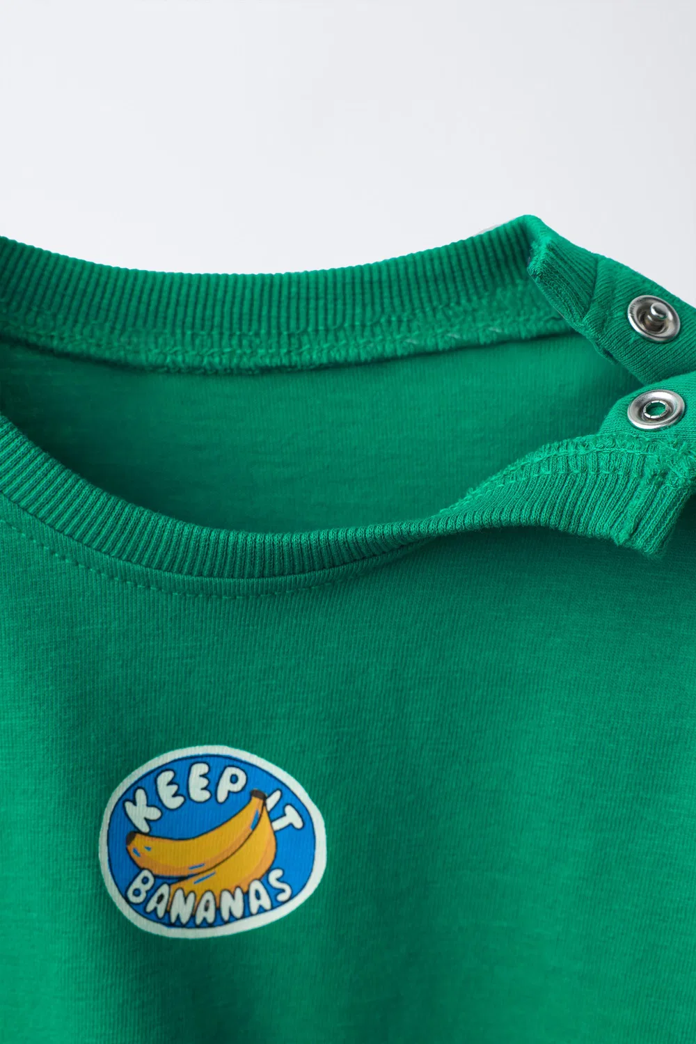 Набор из 2 однотонных и принтованных футболок ZARA, Green/Ecru — фото 4