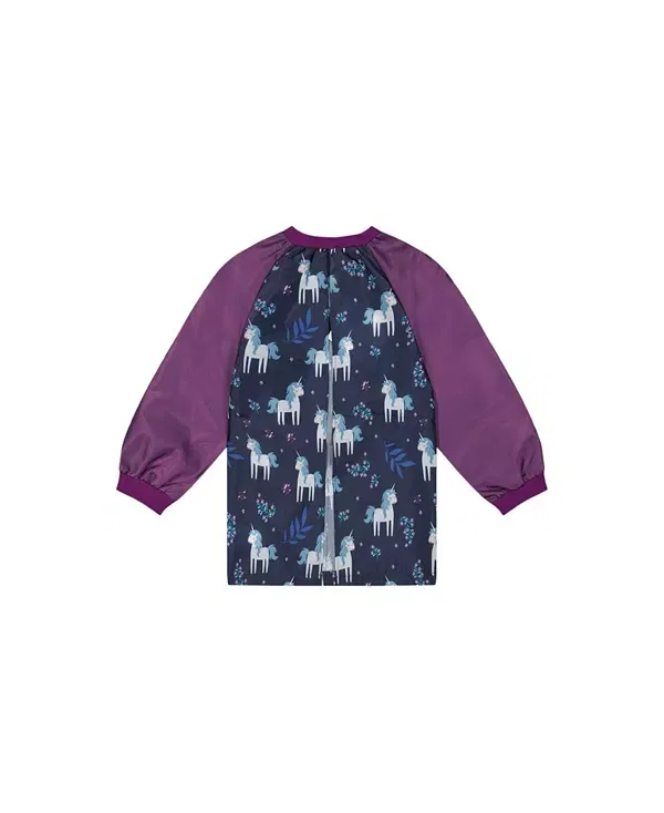 Детский топ для девочек с принтом Unicorn Practical Durable Protective Apron Deux Par Deux, Blue/Purple Unicorn Print — фото 3