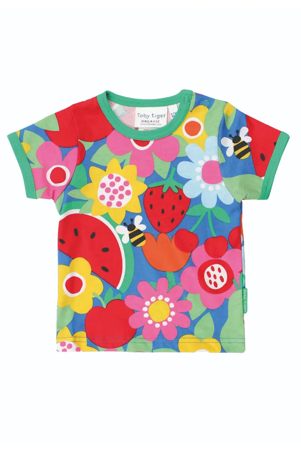 Детская футболка с коротким рукавом и принтом Fruit Flower Print Toby Tiger, Multi