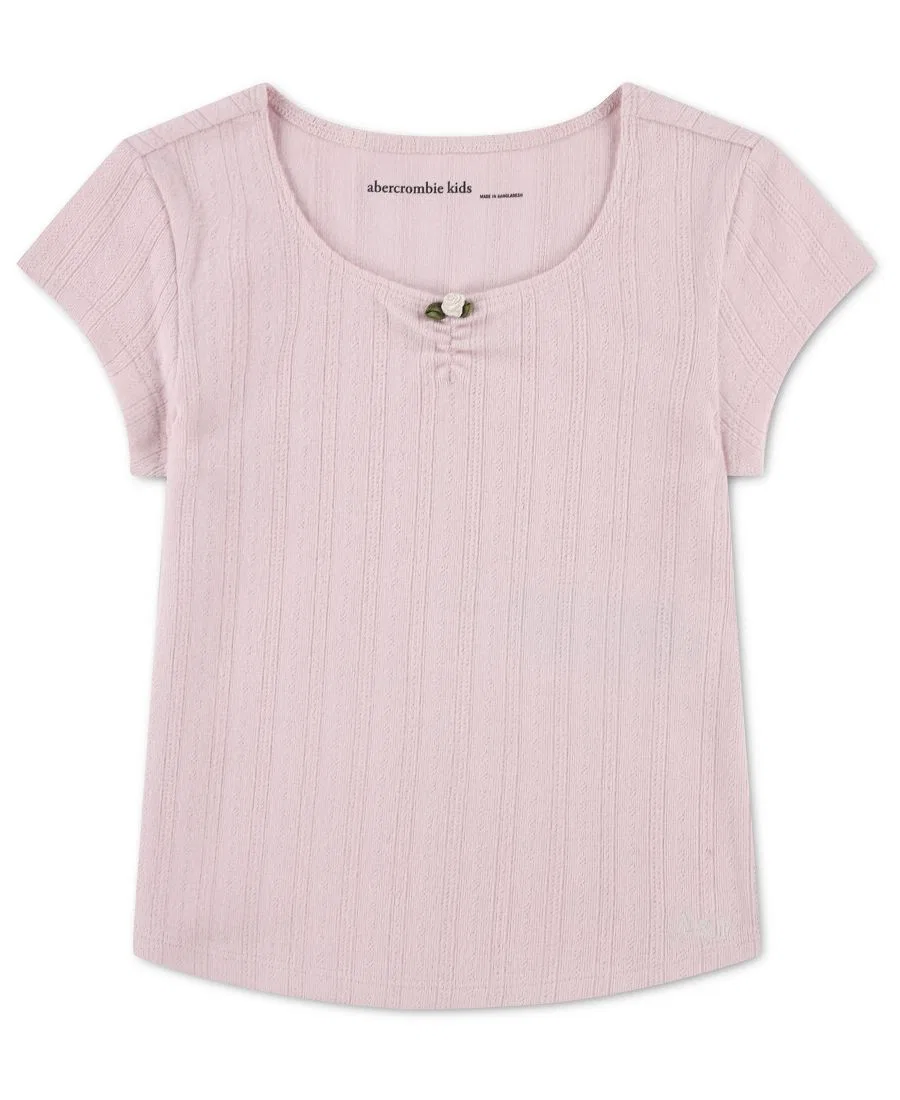 Детская футболка с круглым вырезом с коротким рукавом abercrombie kids, Pink