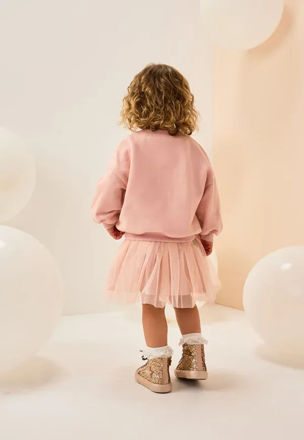 Комплект из свитшота и низа с животными Long sleeve set Next, Pink Christmas, розовый — фото 3