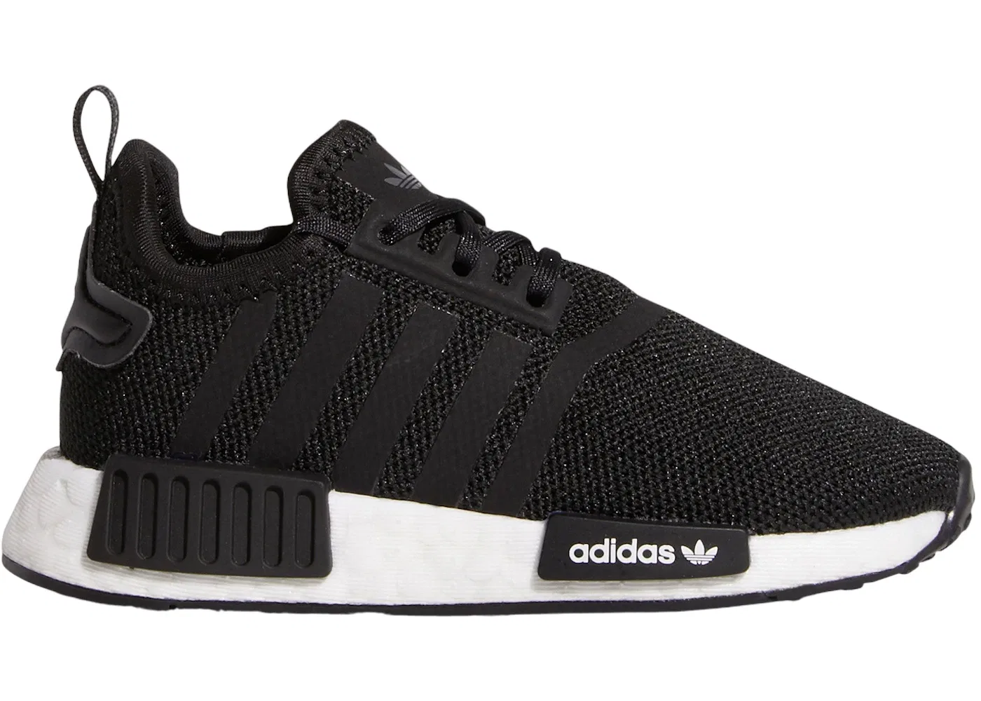 Детские кроссовки для мальчиков повседневные Adidas NMD R1 Refined, Core Black Core Black Cloud White